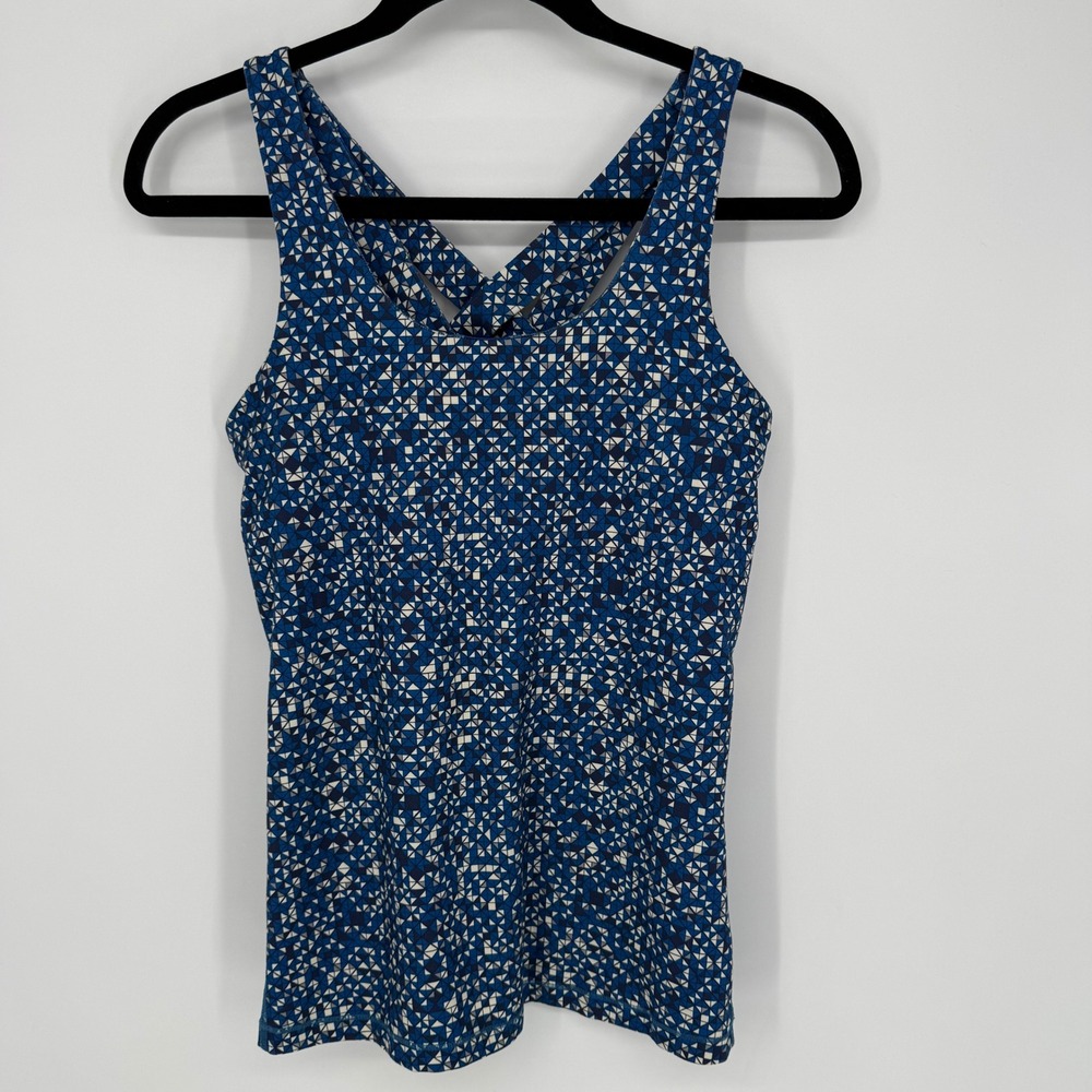 MARMOT‎ LEDA TANK TOP BLUE GEOMETRIC PRINT SMALL UPF 50 CLIMBING HIKING WORKOUT